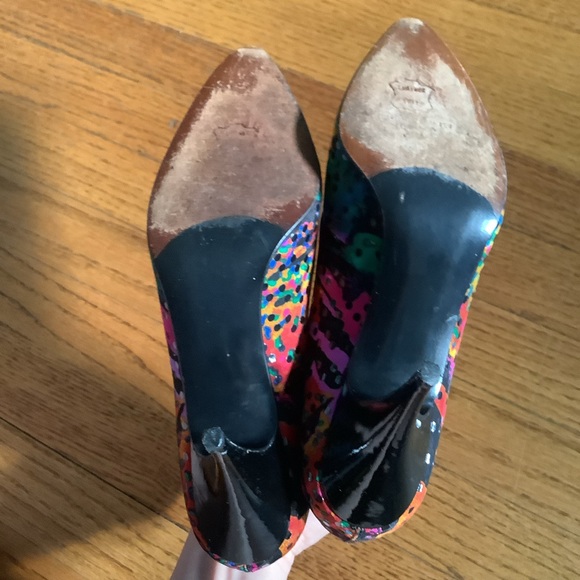 Vintage 90s Stuart Weitzman multicolored dotted heels size 7.5 - Picture 6 of 8